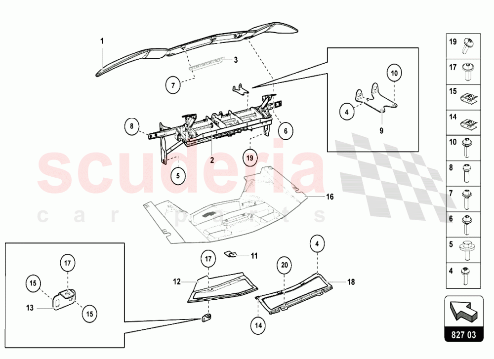 RELEASE LEVER FOR REAR LID of Lamborghini Lamborghini Aventador LP720 Coupe