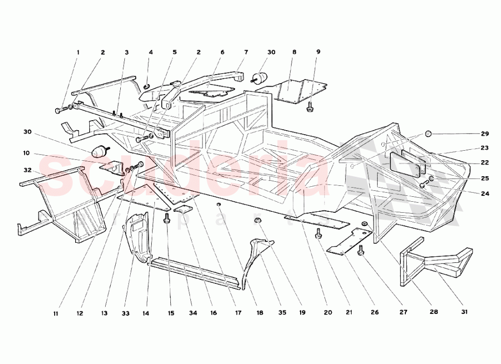 Frame Elements of Lamborghini Lamborghini Diablo SV (1999)