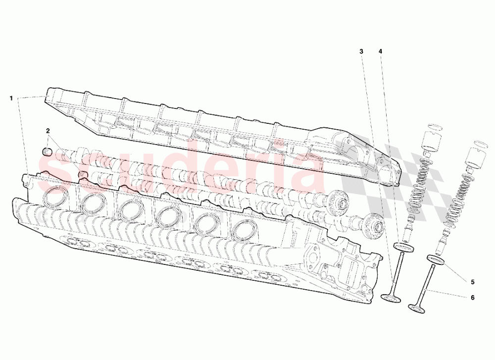 Left Cylinder Head (Valid for Canada - January 1995) of Lamborghini Lamborghini Diablo SE30 (1993-1995)