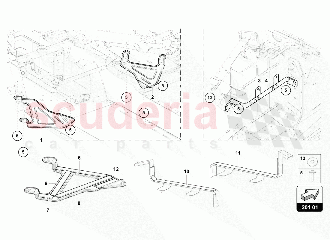 FOR FUEL TANK AND FUEL LINE FASTENERS of Lamborghini Lamborghini Aventador LP770 SVJ Coupe