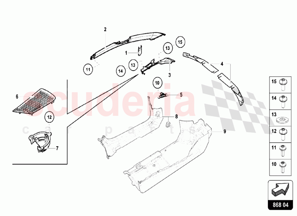 INNER TRIM - A - PILLAR of Lamborghini Lamborghini Huracan LP610 Spyder