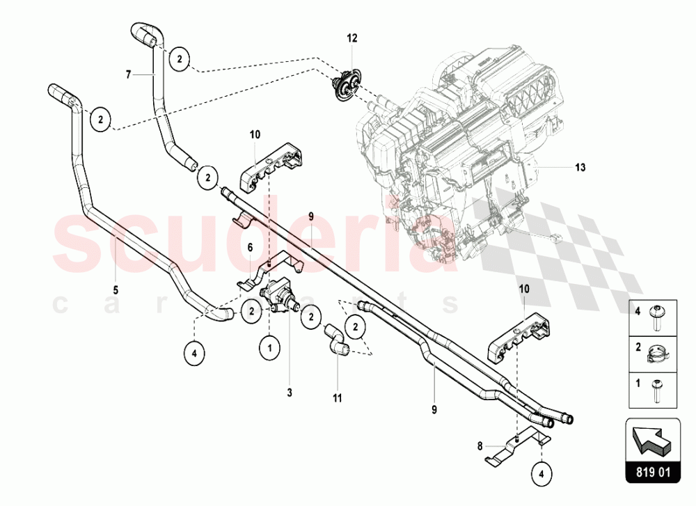 DASHBOARD AIR PIPE of Lamborghini Lamborghini Aventador LP720 Roadster