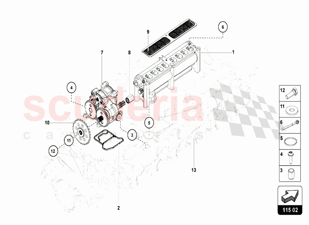 OIL PUMP of Lamborghini Lamborghini Aventador LP720 Coupe