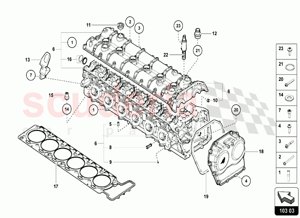 LEFT CYLINDER HEAD AND COVER of Lamborghini Lamborghini Aventador LP720 Coupe