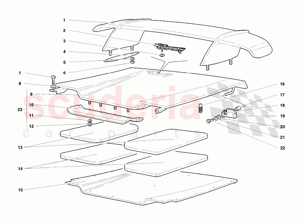 Rear Hood and Wings of Lamborghini Lamborghini Diablo VT Roadster (1998-2000)