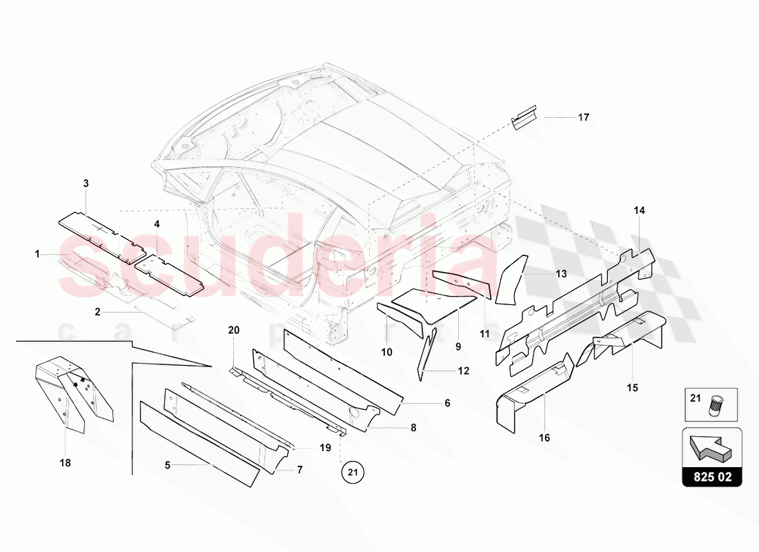 DAMPER FOR TUNNEL of Lamborghini Lamborghini Aventador LP770 SVJ Coupe