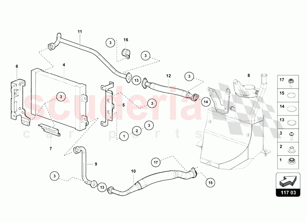 OIL SYSTEM RADIATOR 2 of Lamborghini Lamborghini Aventador LP700 Roadster