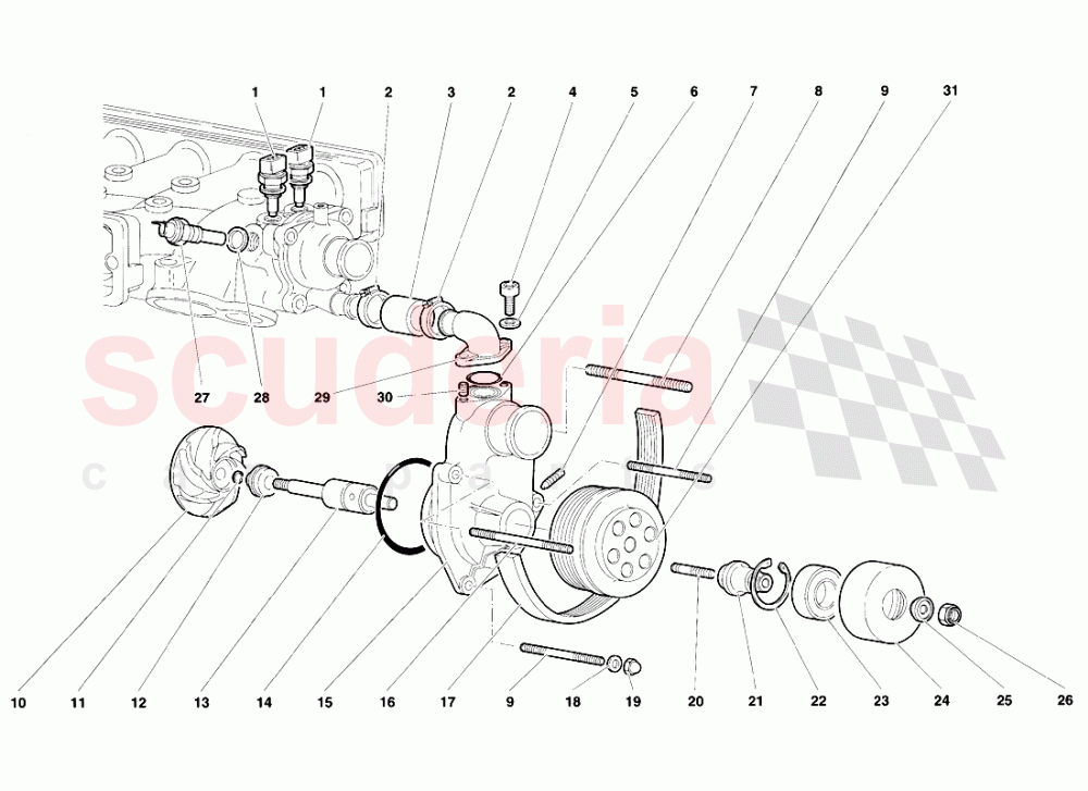 Water Pump of Lamborghini Lamborghini Diablo VT (1993-1998)