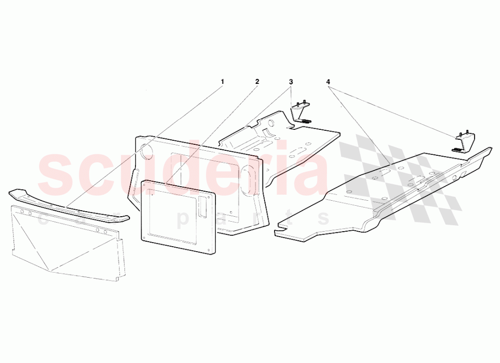 Frame Floor Panels (Valid for USA Version - September 1991) of Lamborghini Lamborghini Diablo (1990-1998)