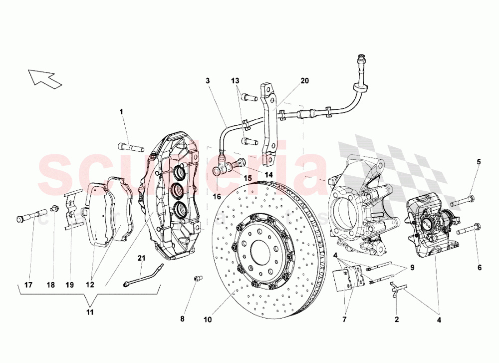 Rear Brakes - Carboceramic of Lamborghini Lamborghini Murcielago LP640 Roadster