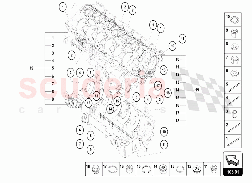 CRANKCASE of Lamborghini Lamborghini Aventador LP750 SV Coupe