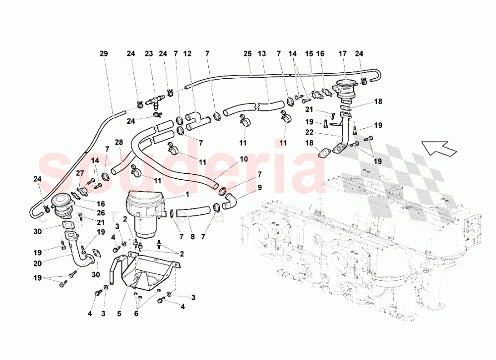 Secondary Air System of Lamborghini Lamborghini Murcielago LP640