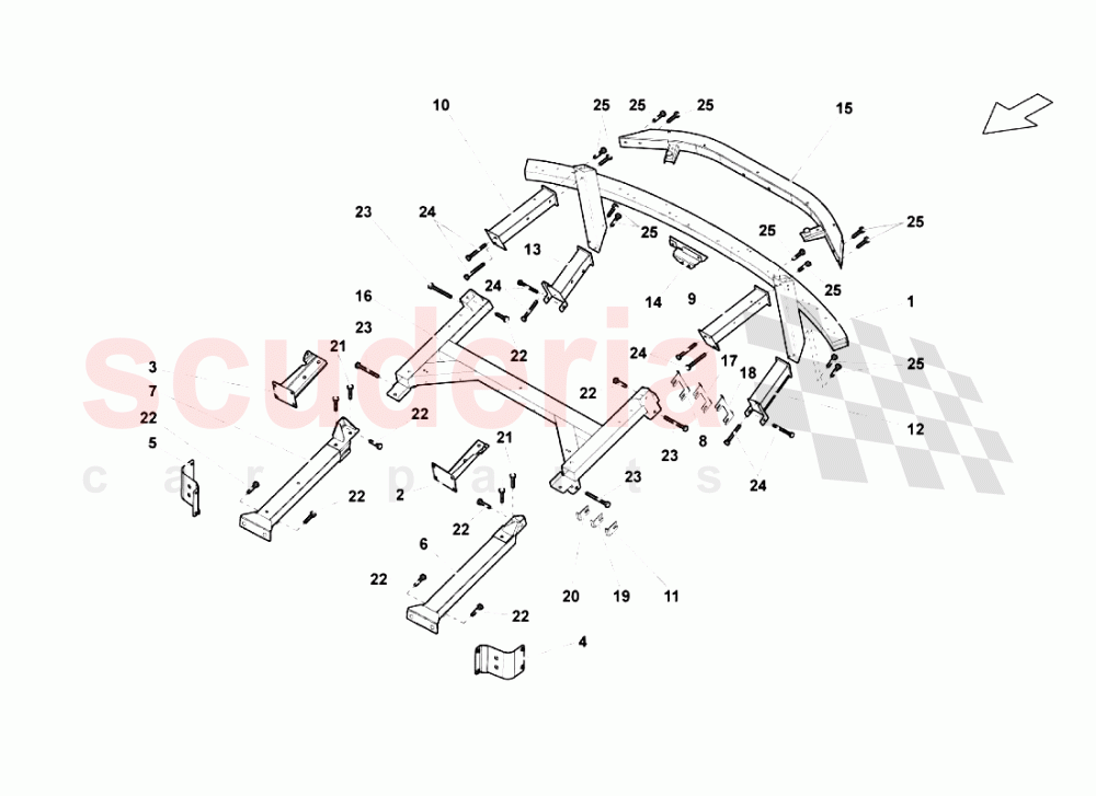 Rear Frame Attachments of Lamborghini Lamborghini Gallardo Superleggera