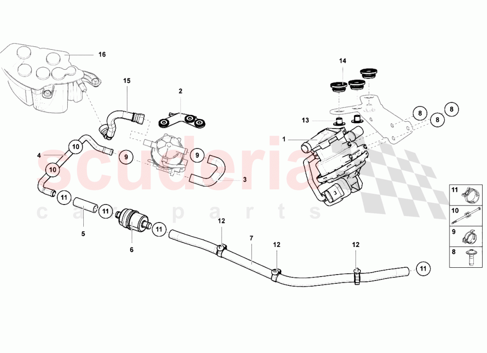 Fuel System 1 of Lamborghini Lamborghini Aventador LP700 Coupe