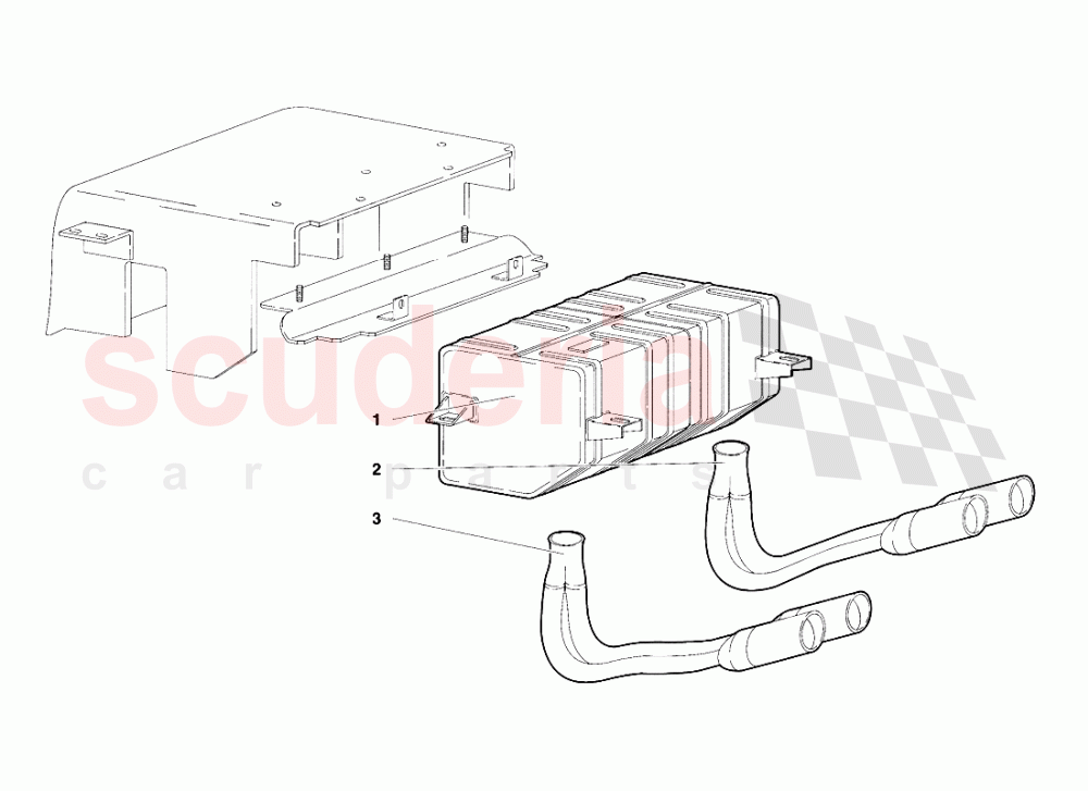 Exhaust System (Valid for Switzerland Version - April 1994) 2 of Lamborghini Lamborghini Diablo VT (1993-1998)