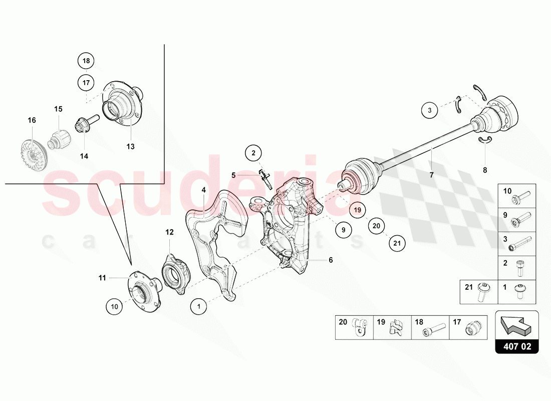 AXLE SHAFT of Lamborghini Lamborghini Aventador LP770 SVJ Coupe