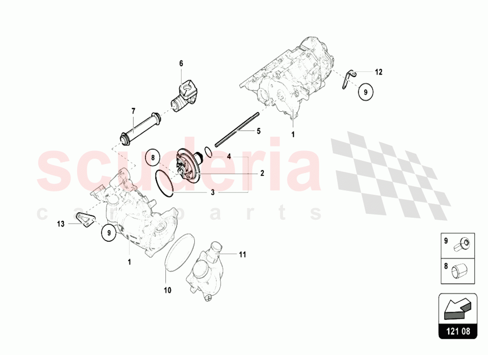 WATER OIL PUMP-INTERNAL COMPONENTS of Lamborghini Lamborghini Huracan LP610 Coupe