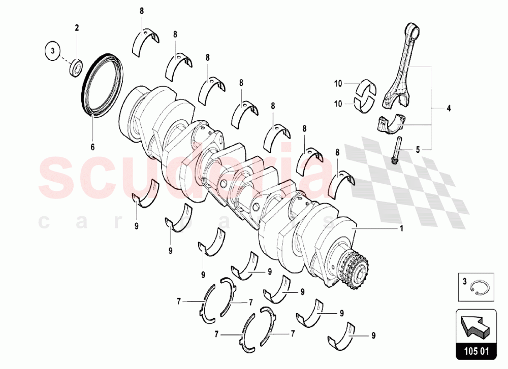 CRANK GEARS of Lamborghini Lamborghini Aventador LP750 SV Roadster