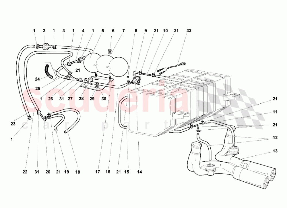 EXHAUST SYSTEM of Lamborghini Lamborghini Murcielago