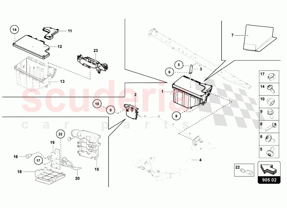 FUSE BOX AND EMERGENCY IGNITION of Lamborghini Lamborghini Aventador LP700 Roadster