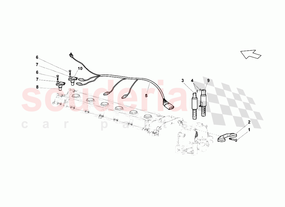 Phase Sensors Right Cylinder Head of Lamborghini Lamborghini Murcielago LP640