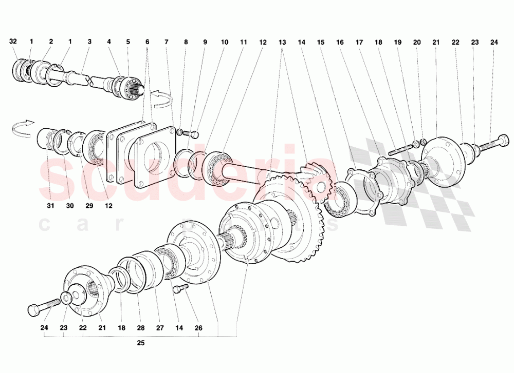 Rear Differential of Lamborghini Lamborghini Diablo VT (1993-1998)