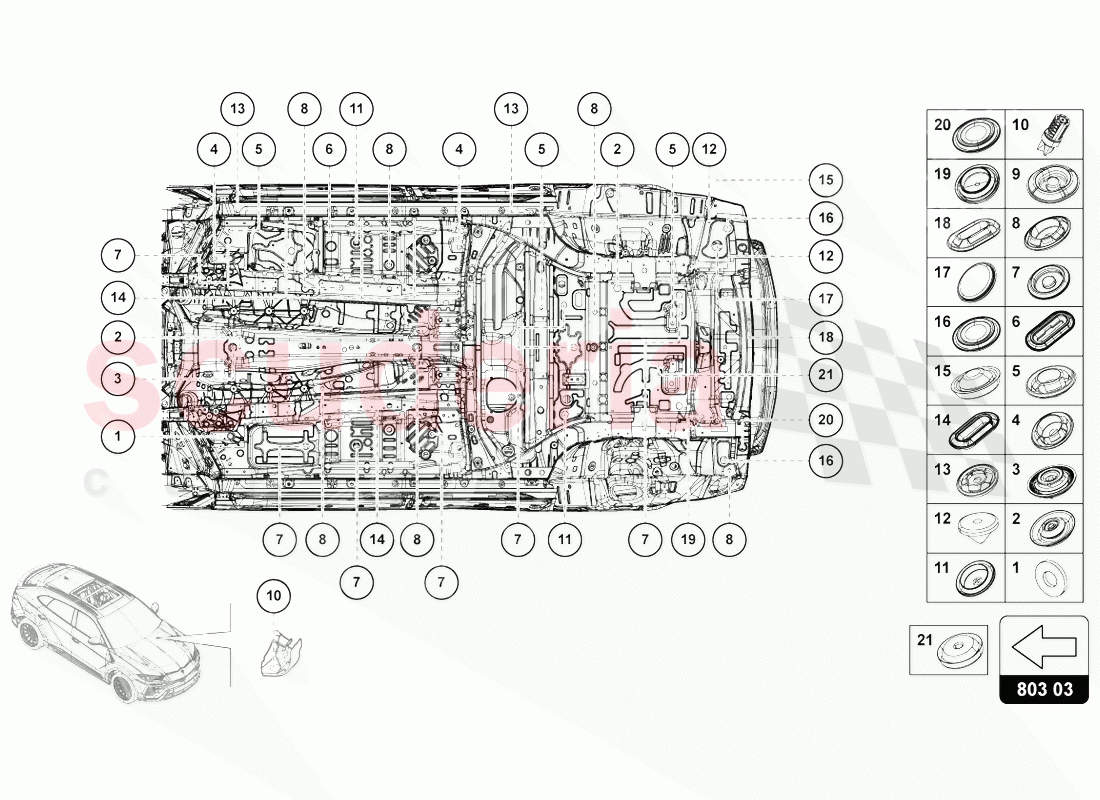 SEALING PLUG SET of Lamborghini Lamborghini Urus