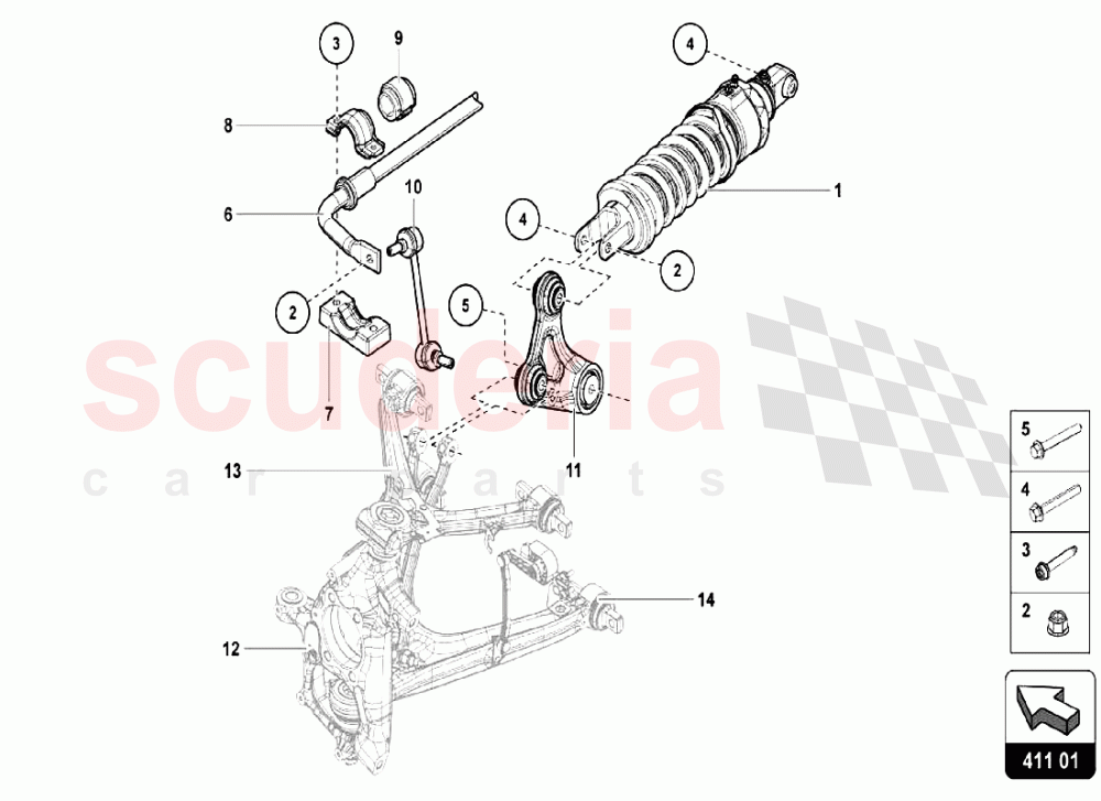 Front Suspension of Lamborghini Lamborghini Aventador S