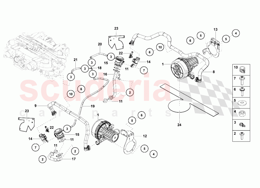 Secondary Air System of Lamborghini Lamborghini Aventador LP700 Coupe