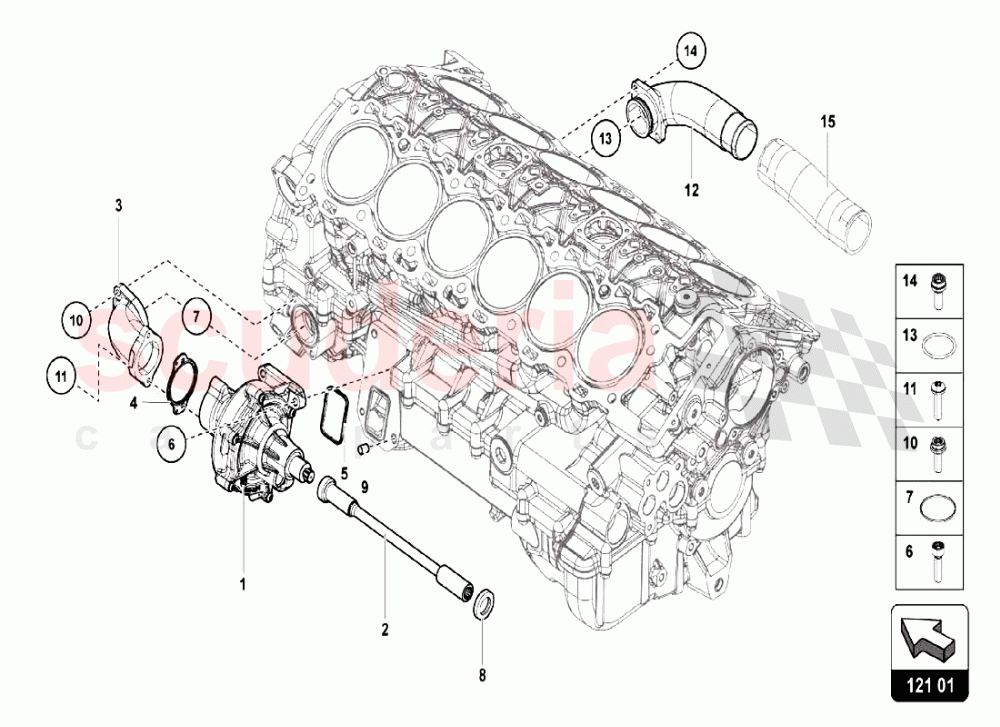 WATER PUMP of Lamborghini Lamborghini Aventador LP750 SV Coupe