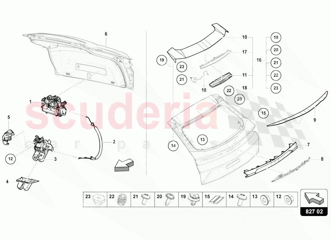 REAR LID of Lamborghini Lamborghini Urus