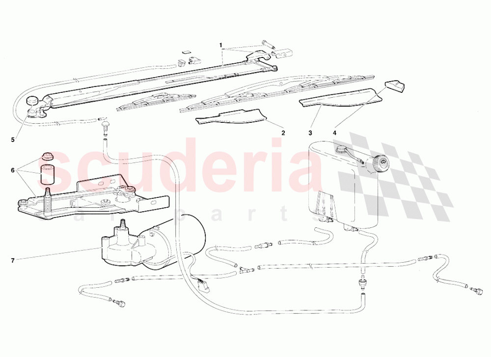 Windscreen Wiper and Headlamp Washers (Valid for Australia Version - October 1991) of Lamborghini Lamborghini Diablo (1990-1998)