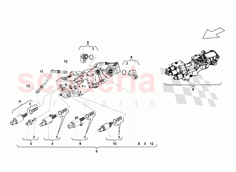 Actuator Group of Lamborghini Lamborghini Gallardo LP560 Coupe