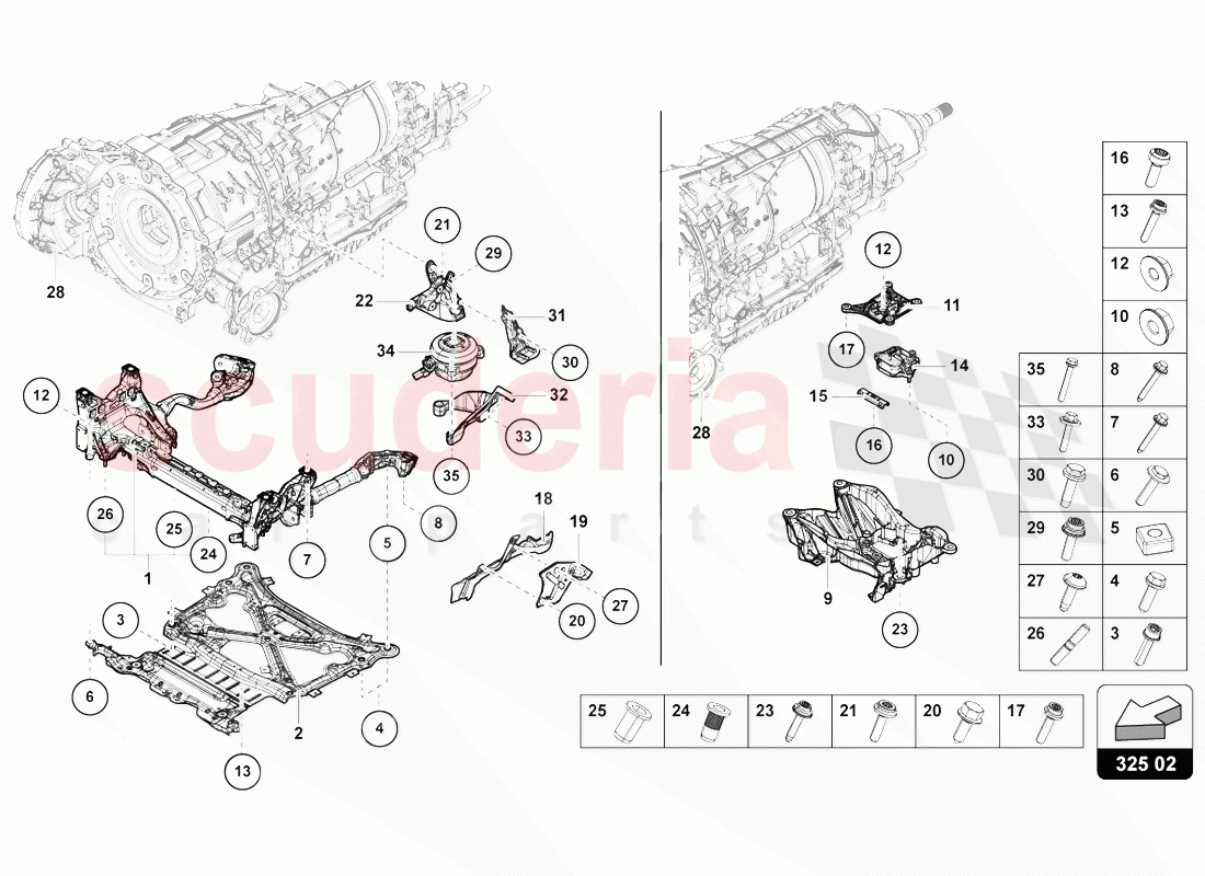 TRANSMISSION SECURING PARTS of Lamborghini Lamborghini Urus