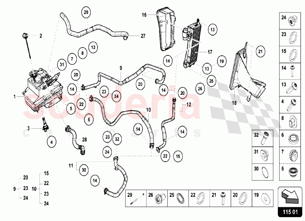 Oil System of Lamborghini Lamborghini Huracan LP580 Coupe