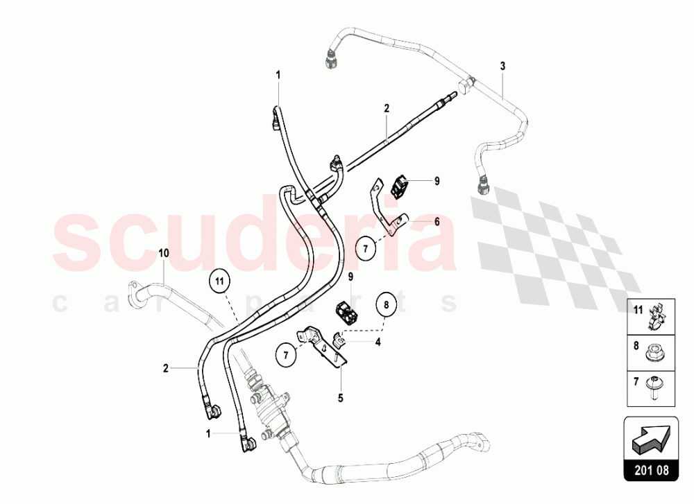 FUEL LINE of Lamborghini Lamborghini Aventador LP720 Coupe