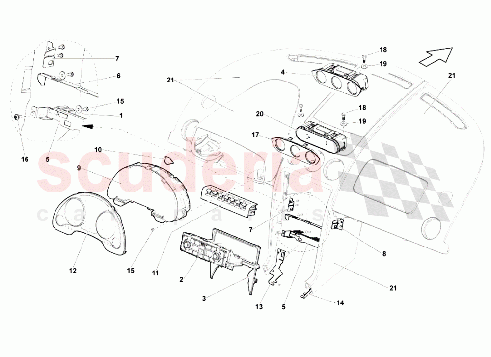 DASHBOARD INSTRUMENTS of Lamborghini Lamborghini Gallardo LP550 Spyder