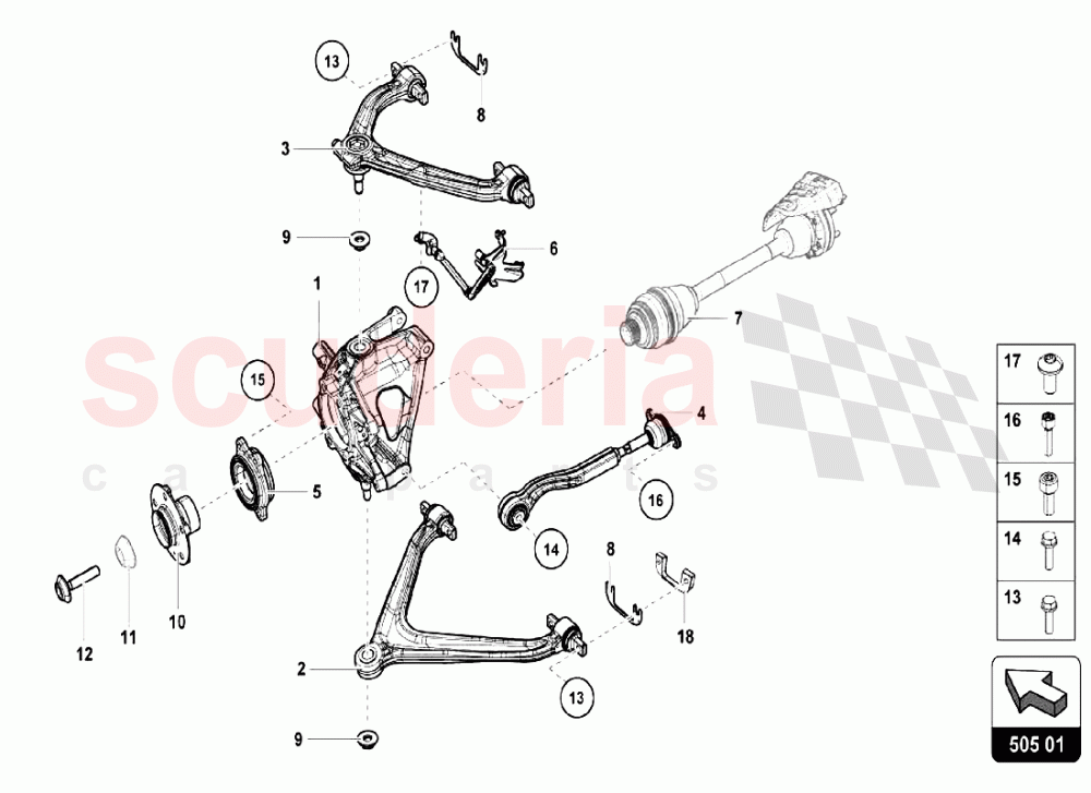 Rear Crosspiece of Lamborghini Lamborghini Huracan LP580 Coupe