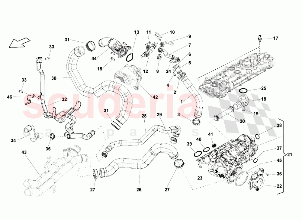 Water Cooling System 1 of Lamborghini Lamborghini Gallardo LP560 Coupe