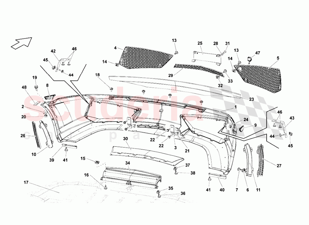 Front Bumpers of Lamborghini Lamborghini Gallardo LP560 Coupe