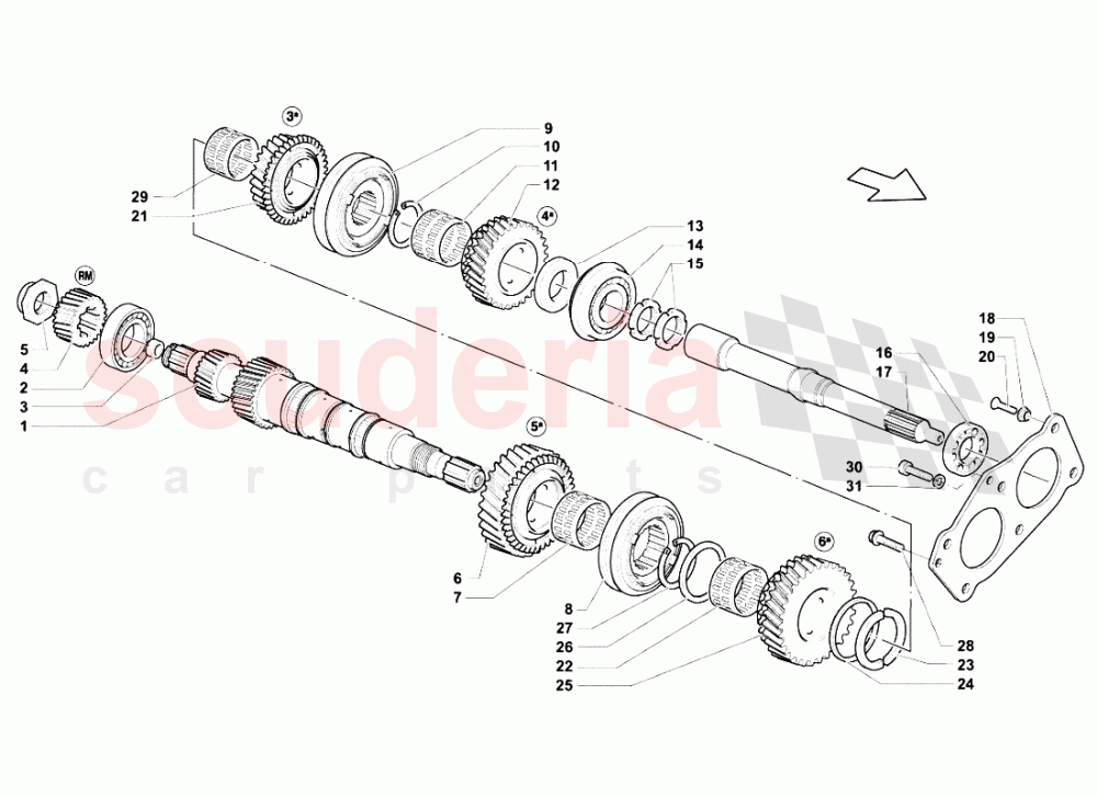 MAIN SHAFT of Lamborghini Lamborghini Gallardo LP550 Spyder