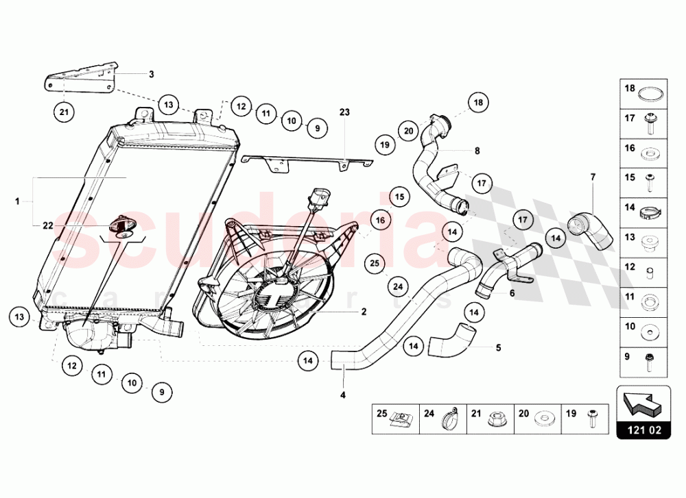 WATER COOLING SYSTEM 1 of Lamborghini Lamborghini Aventador LP700 Roadster