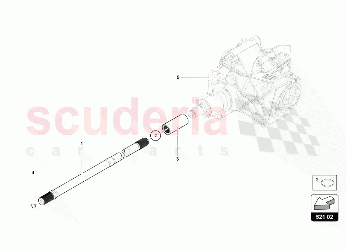 CARDAN SHAFT of Lamborghini Lamborghini Aventador LP770 SVJ Coupe