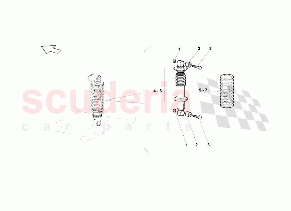 Rear Suspension of Lamborghini Lamborghini Murcielago LP670