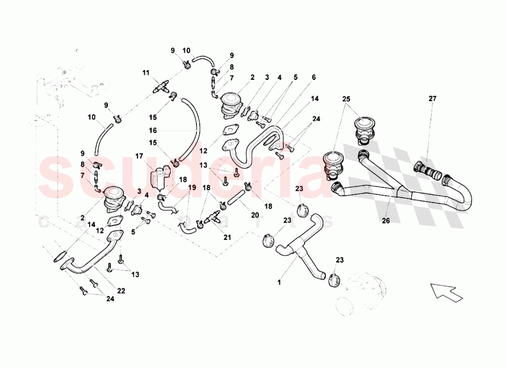 Secondary Air System of Lamborghini Lamborghini Gallardo Superleggera