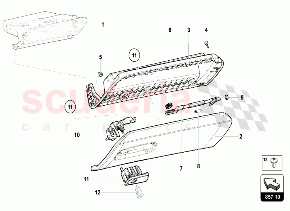 PASSENGER SIDE DRAWER 2 of Lamborghini Lamborghini Aventador LP720 Roadster