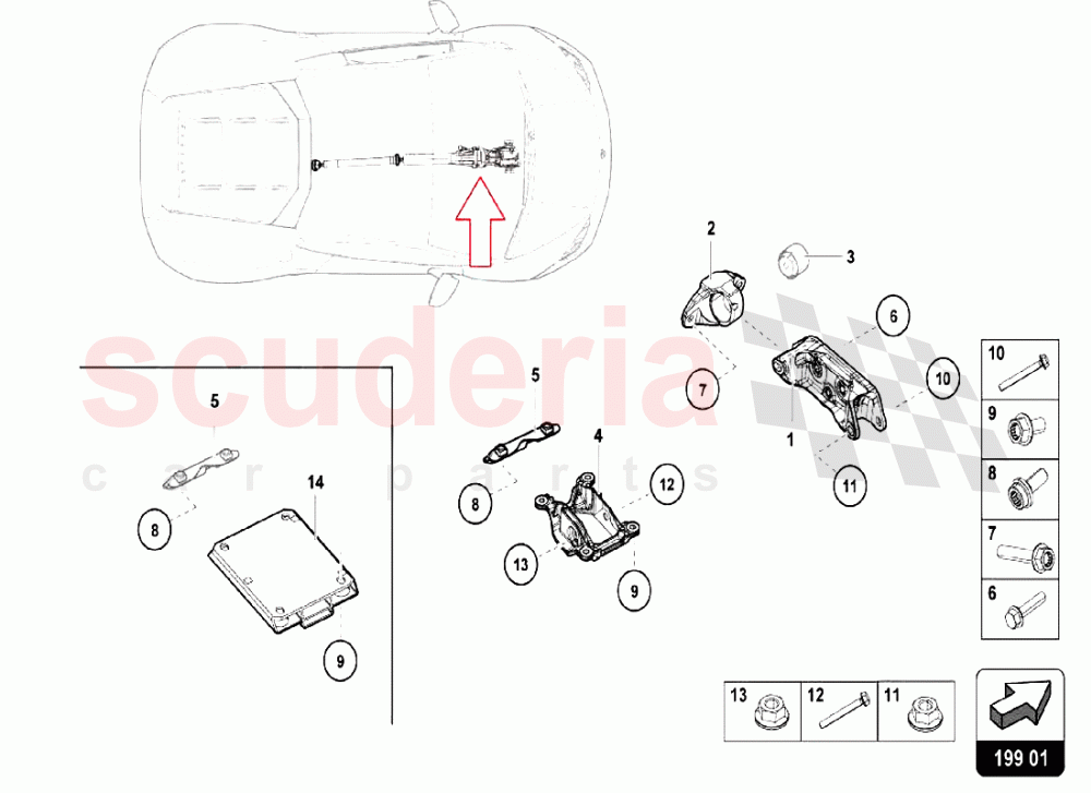 FRONT DIFFERENTIAL SUPPORT of Lamborghini Lamborghini Huracan LP610 Spyder