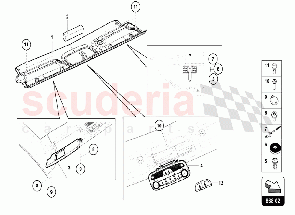 ROOF FRAME TRIM PANEL 1 of Lamborghini Lamborghini Aventador LP750 SV Coupe