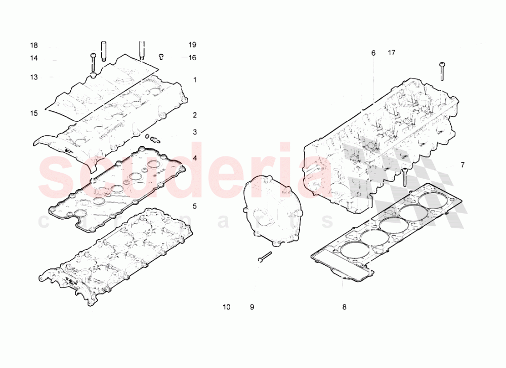 Left Cylinder Head And Cover 6-10 of Lamborghini Lamborghini Gallardo (2003-2005)