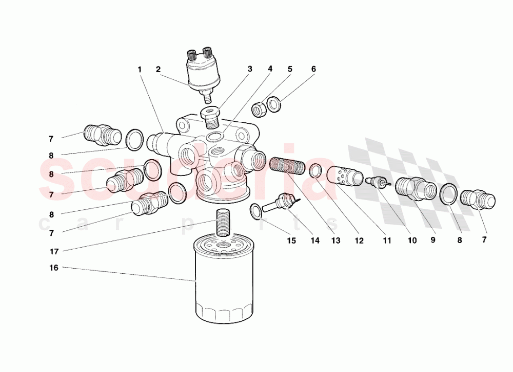 Engine Oil Filter and Thermostat of Lamborghini Lamborghini Diablo VT Roadster (1998-2000)